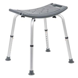 Flash Furniture HERCULES Series Tool-Free and Quick Assembly, 300 Lb. Capacity, Adjustable Gray Bath & Shower Chair with Non-slip Feet