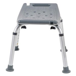 Flash Furniture HERCULES Series Tool-Free and Quick Assembly, 300 Lb. Capacity, Adjustable Gray Bath & Shower Chair with Non-slip Feet