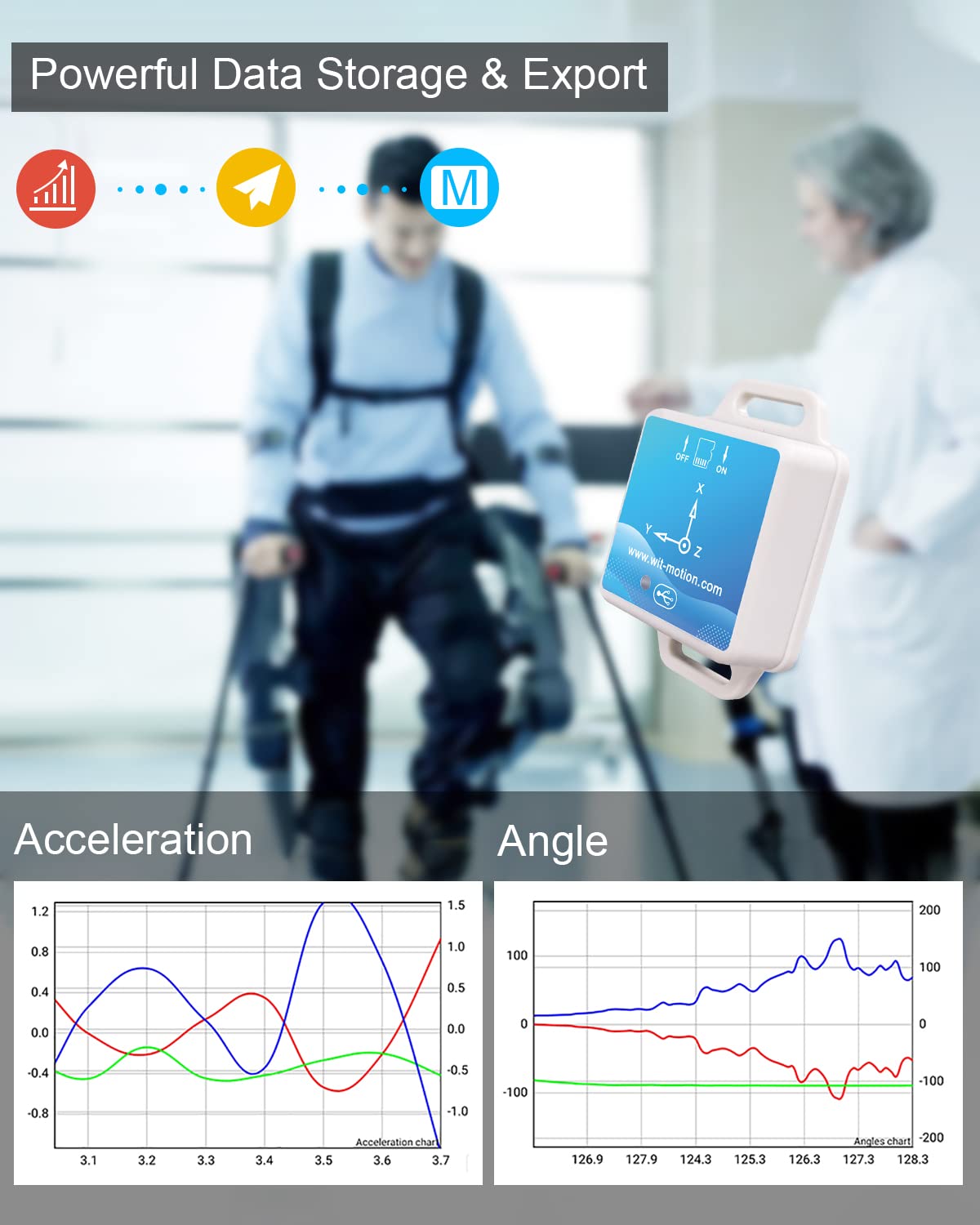 【9-Axis Offline Accelerometer Data Logger】WT901SDCL High-Precision Gyroscope+Angle (XY 0.05° Accuracy)+Magnetometer with Kalman Filtering, MPU9250 200Hz Inclinometer Sensor with 16G SD Card