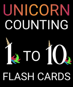 unicorn counting 1 to 10 flash cards