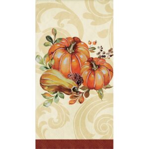 creative converting autumn wreath dinner napkins, 8" x 4", multi-color