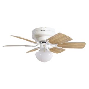 Design House 157321 Atrium 30-Inch Traditional Indoor Hugger/Low Profile Mount Ceiling Fan with Light Kit, Reversible Blades, White