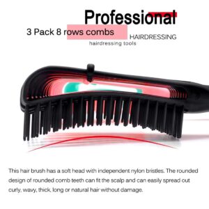 3 Pack Detangler Brush for Natural Hair, Afro America/African Hair Textured 3a to 4c Kinky Wavy/Curly/Coily/Wet/Dry/Oil/Thick/Long Hair, Exfoliating Your Scalp for Beautiful