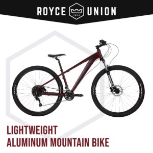 ROYCE UNION RHT Lightweight Aluminum Mountain Bike (Wine), 17.5 Inch Frame, 22 Speed Shimano Drivetrain, 29" Wheels