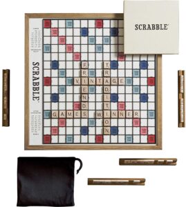 ws game company scrabble deluxe vintage edition with rotating game board