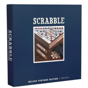 WS Game Company Scrabble Deluxe Vintage Edition with Rotating Game Board