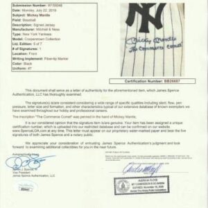 Sports Memorabilia Beautiful Mickey Mantle "The Commerce Comet" Signed New York Yankees Jersey JSA - Autographed MLB Jerseys