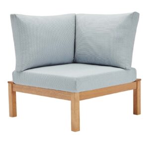modway eei-3694-nat-lbu freeport corner chair, natural light blue