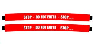 haylins stop do not enter sign with magnetic ends nylon door barricade barrier (2 pack)