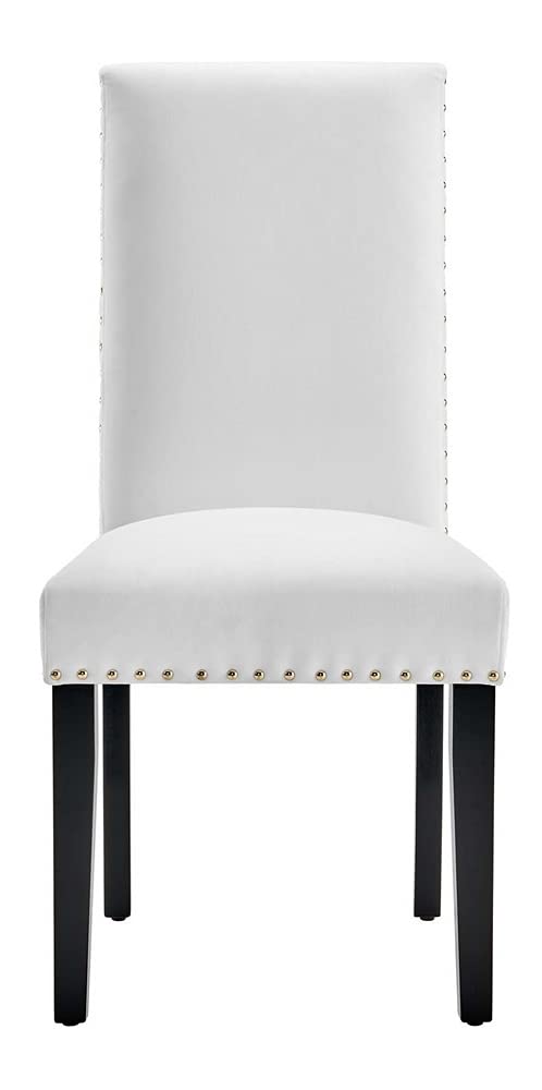 Modway Parcel Performance Velvet Dining Side Chairs - Set of 2, White