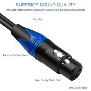 Disino XLR Female to 1/4 Inch 6.35mm TRS Stereo Jack Cable, 3 Pin Female XLR to Quarter inch Balanced Interconnect Patch Cord (3.3 Feet)