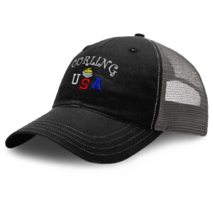 richardson trucker mesh hat curling usa b embroidery cotton dad hats for men & women snapback black charcoal