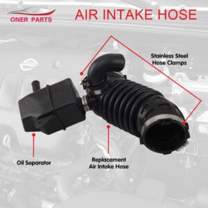 Engine Air Cleaner Intake Hoses Replaces 16576-ET00A - Fits Nissan Sentra 2.0L 2007, 2008, 2009, 2010, 2011, 2012 Fresh Air Duct Tube Hoses 16576ET00A, 16576 ET00A,16576ET000, 696-003