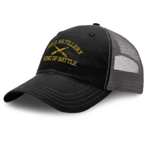 richardson trucker mesh hat us army field artillery b embroidery cotton dad hats for men & women snapback black charcoal