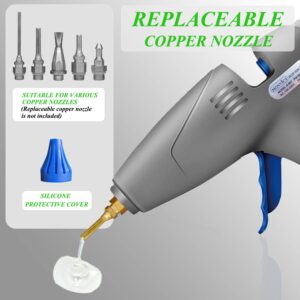 Full Size Hot Glue Gun, MONVICT 120W&80W Glue Guns Dual Temp Large Industry Glue Gun, Corded Detachable Cord Use Stand-Up Base Anti-drip Hot Melt Glue Gun with 12 Glue Sticks for Art DIY Craft Repair