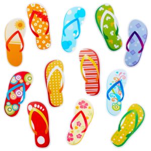 flip-flop accents colorful flip-flop cutouts bulletin board cutouts wall decoration for school playroom baby nursery kids bedroom (60 pieces)