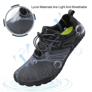 L-RUN Womens Mens Water Shoes for Swim Surf Fishing Grey M US (8.5 Women/7 Men)=EU39