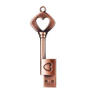 garrulax usb flash drive, 8gb / 16gb / 32gb / 64gb usb 2.0 metal usb memory stick date storage pendrive thumb drives (64gb, heart key)