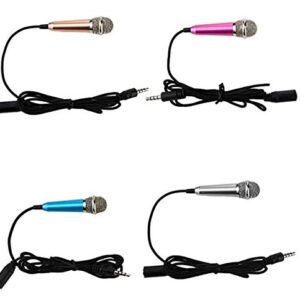 Frienda 4 Pieces Mini Microphone Portable Vocal Microphone Mini Karaoke Microphone for Mobile Phone Laptop Notebook, 4 Colors