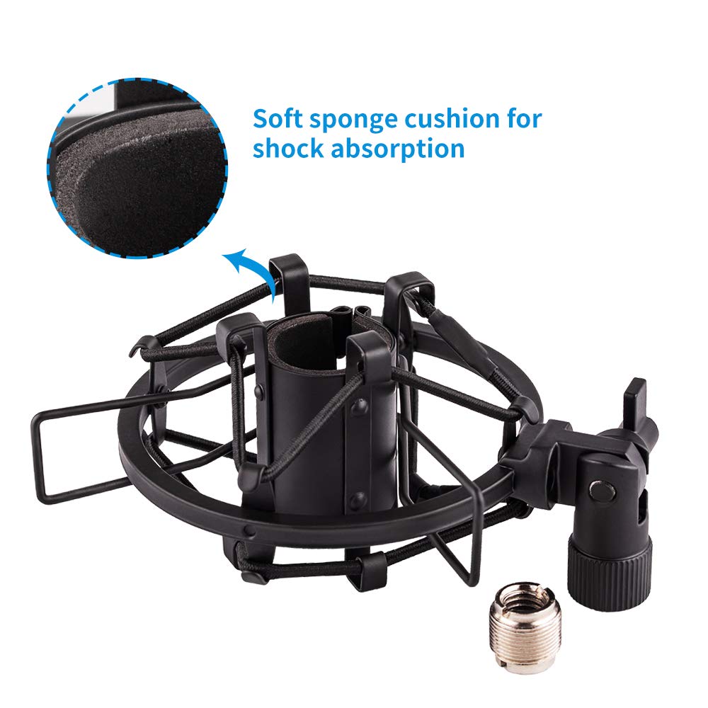 LYRCRO Microphone Shock Mount Holder Clip Mic Anti-Vibration for 22mm-26mm Diameter Dynamic Mic Like Shure SM58 58S SM57 PAG48 Sennheiser E835 E845 AKG D5S Samson Q7 Q8 Behringer Xm8500