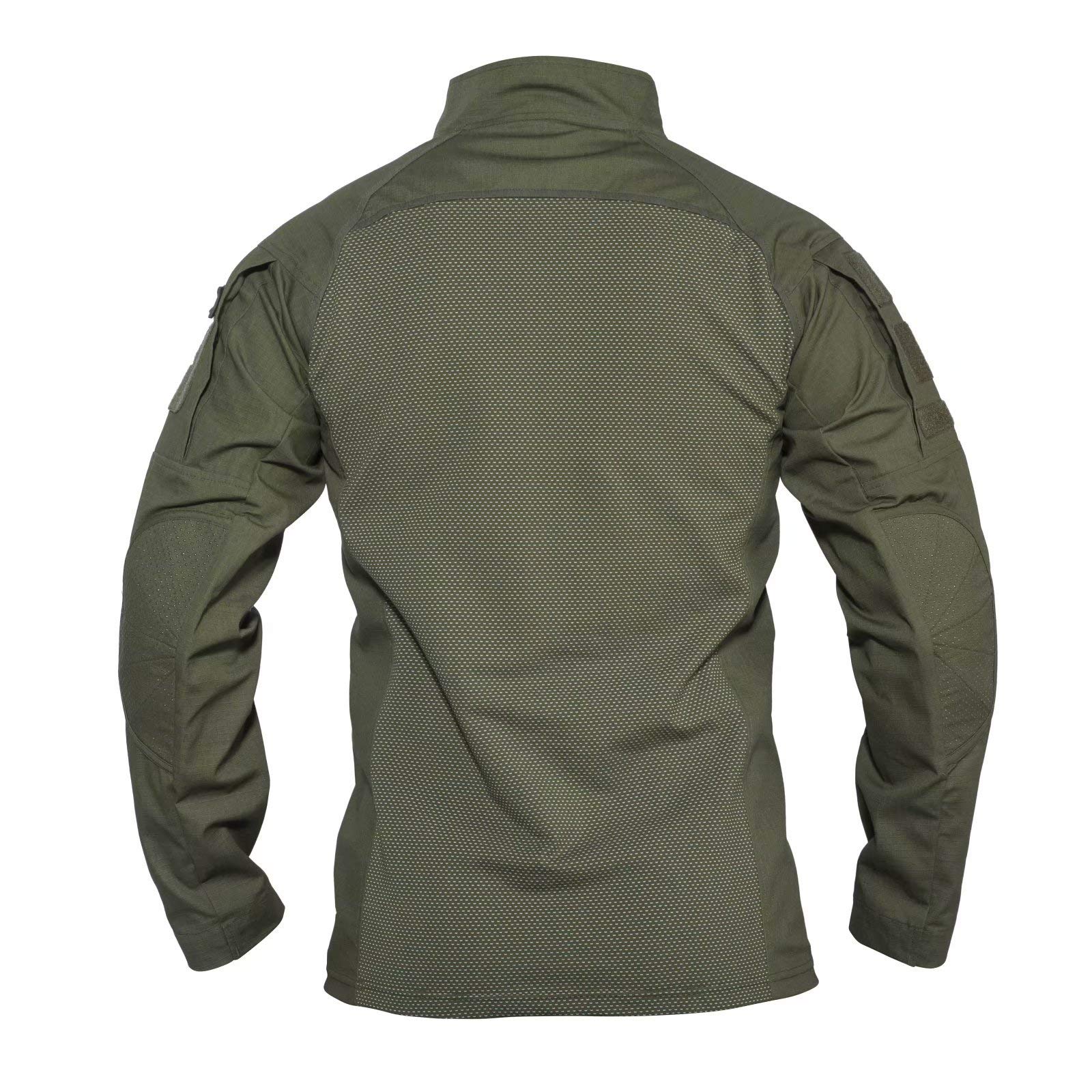 MAGCOMSEN Airsoft Shirt with Pads with Pads Military Shirts Combat Shirts Tactical Shirts for Men Hiking Shirts Quick Dry Shirts Fishing T Shirts Green