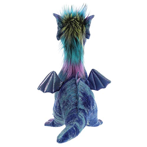 Aurora® Exquisite Luxe Boutique™ Zion Dragon™ Stuffed Animal - Luxurious Elegance - Sensory Delight - Blue 17 Inches