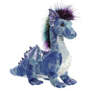 aurora® exquisite luxe boutique™ zion dragon™ stuffed animal - luxurious elegance - sensory delight - blue 17 inches