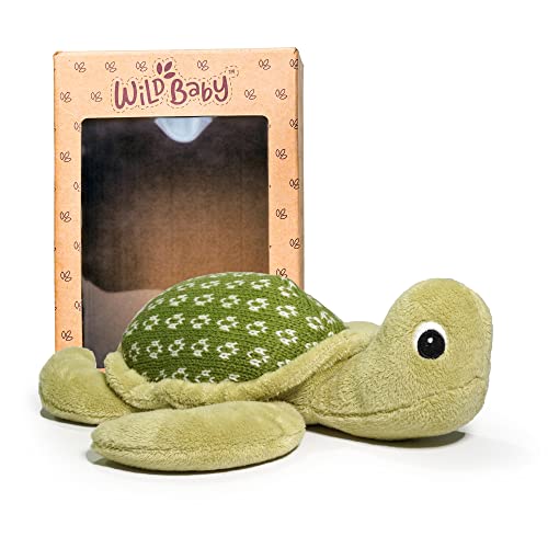 WILD BABY Sea Turtle Stuffed Animals, Warmie for Kids, Microwavable Stuffed Animal, Heatable Stuffed Animals, Squishmallow Plush Pal with Lavender Scented Stuffed Animal - 12 Inch