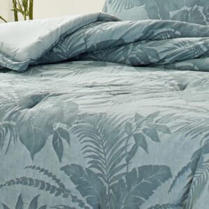 Tommy Bahama - King Comforter Set, Cotton Bedding with Matching Shams & Bedskirt, All Season Home Decor (Abalone Blue, King)