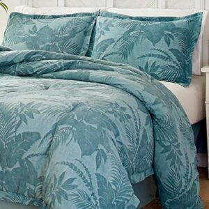 Tommy Bahama - King Comforter Set, Cotton Bedding with Matching Shams & Bedskirt, All Season Home Decor (Abalone Blue, King)