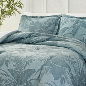 Tommy Bahama - King Comforter Set, Cotton Bedding with Matching Shams & Bedskirt, All Season Home Decor (Abalone Blue, King)