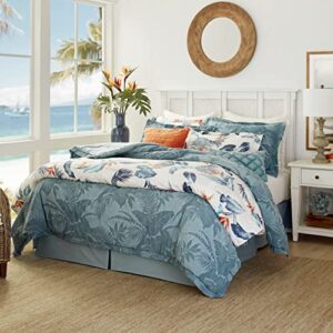 Tommy Bahama - King Comforter Set, Cotton Bedding with Matching Shams & Bedskirt, All Season Home Decor (Abalone Blue, King)