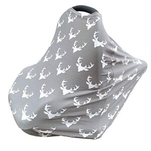 Baby Car Seat Cover Deer Printing Nursing Cover Extra Soft Extra Stretchy