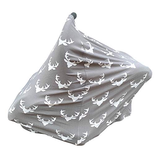 Baby Car Seat Cover Deer Printing Nursing Cover Extra Soft Extra Stretchy