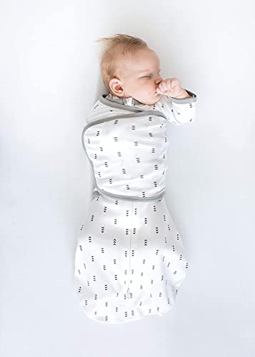 SwaddleDesigns 6-way Omni Swaddle Sack for Newborn with Wrap & Arms Up Sleeves & Mitten Cuffs, Easy Swaddle Transition, Better Sleep for Baby Boys & Girls, Sterling Polka Dot, Small, 0-3 Months