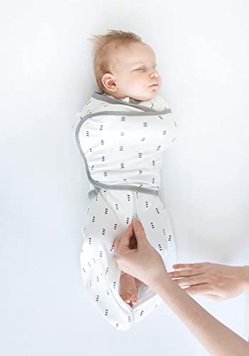 SwaddleDesigns 6-way Omni Swaddle Sack for Newborn with Wrap & Arms Up Sleeves & Mitten Cuffs, Easy Swaddle Transition, Better Sleep for Baby Boys & Girls, Sterling Polka Dot, Small, 0-3 Months