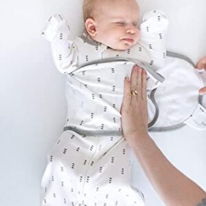 SwaddleDesigns 6-way Omni Swaddle Sack for Newborn with Wrap & Arms Up Sleeves & Mitten Cuffs, Easy Swaddle Transition, Better Sleep for Baby Boys & Girls, Sterling Polka Dot, Small, 0-3 Months