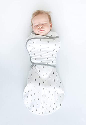 SwaddleDesigns 6-way Omni Swaddle Sack for Newborn with Wrap & Arms Up Sleeves & Mitten Cuffs, Easy Swaddle Transition, Better Sleep for Baby Boys & Girls, Sterling Polka Dot, Small, 0-3 Months