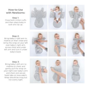 SwaddleDesigns 6-way Omni Swaddle Sack for Newborn with Wrap & Arms Up Sleeves & Mitten Cuffs, Easy Swaddle Transition, Better Sleep for Baby Boys & Girls, Sterling Polka Dot, Small, 0-3 Months