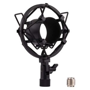 lyrcro microphone shock mount, mic anti-vibration suspension shock mount holder clip for 44mm-49mm diameter condenser mic like mxl v67g v67i v69m v87 550 studio 24 v76t babybottle sl