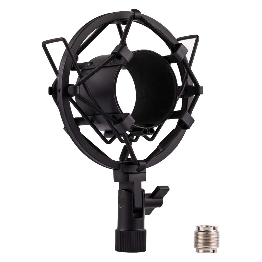 LYRCRO Microphone Shock Mount, Mic Anti-Vibration Suspension Shock Mount Holder Clip for 44mm-49mm Diameter Condenser Mic like MXL V67G V67i V69M V87 550 Studio 24 V76T Babybottle SL