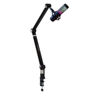 thronmax s3+ zoom boom arm- mic arm- fully adjustable podmic for gamers and podcasts- universally compatible mic stand desk mount