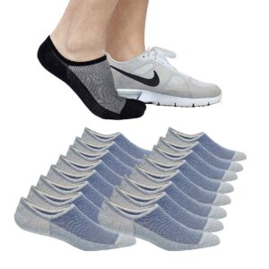 faustine no show socks ankle low cut socks for mens, non slip, 8 pairs 16 pairs (8 pairs (grey), l/xl(us men shoes size 10-14))