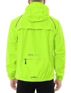 baleaf mens cycling rain jacket windbreaker waterproof running gear golf mountain biking hood lightweight reflective yellow l