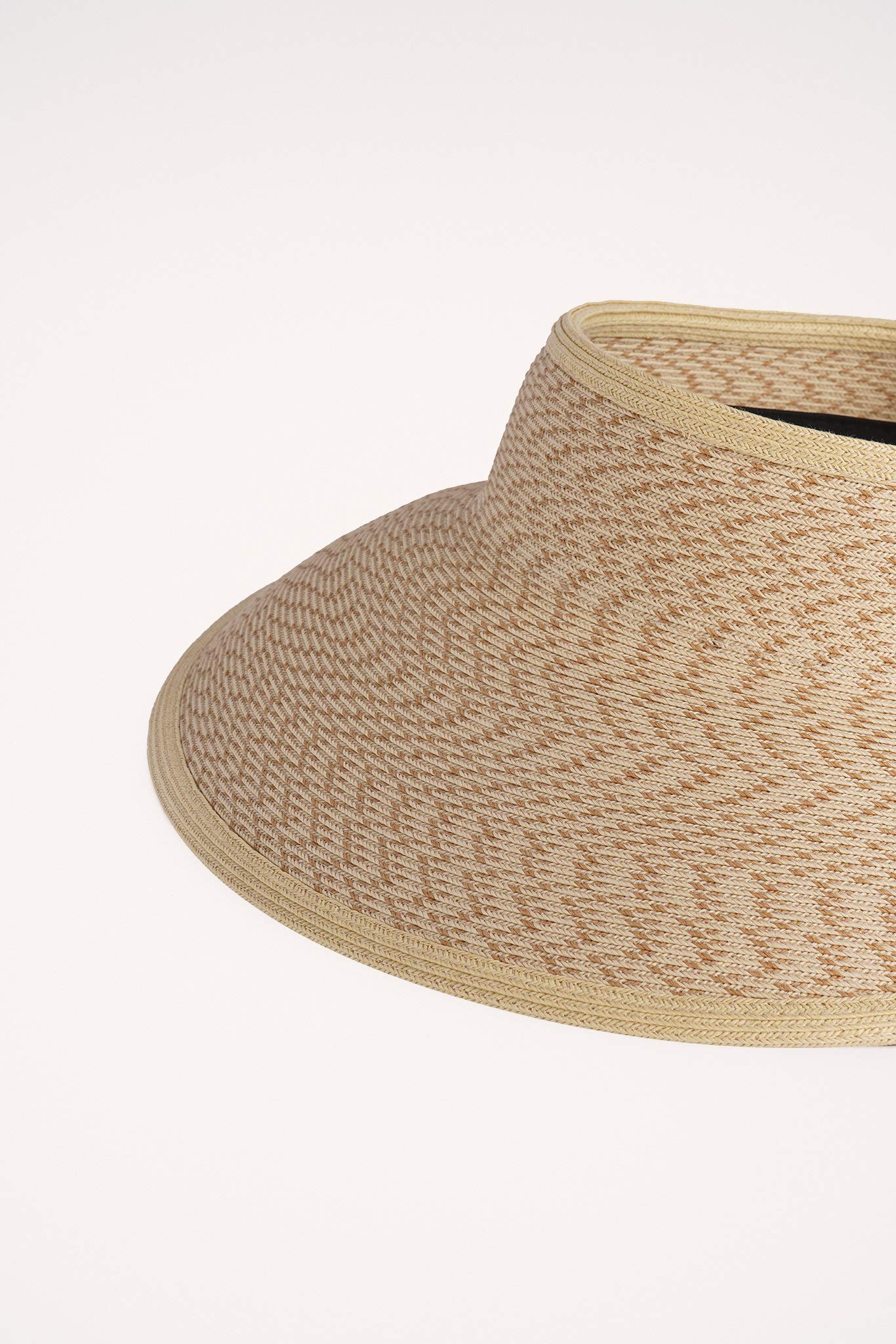 Pineapple&Star Vienne Visor Women's Summer Sun Straw Packable UPF 50+ Beach Hat (Natural)