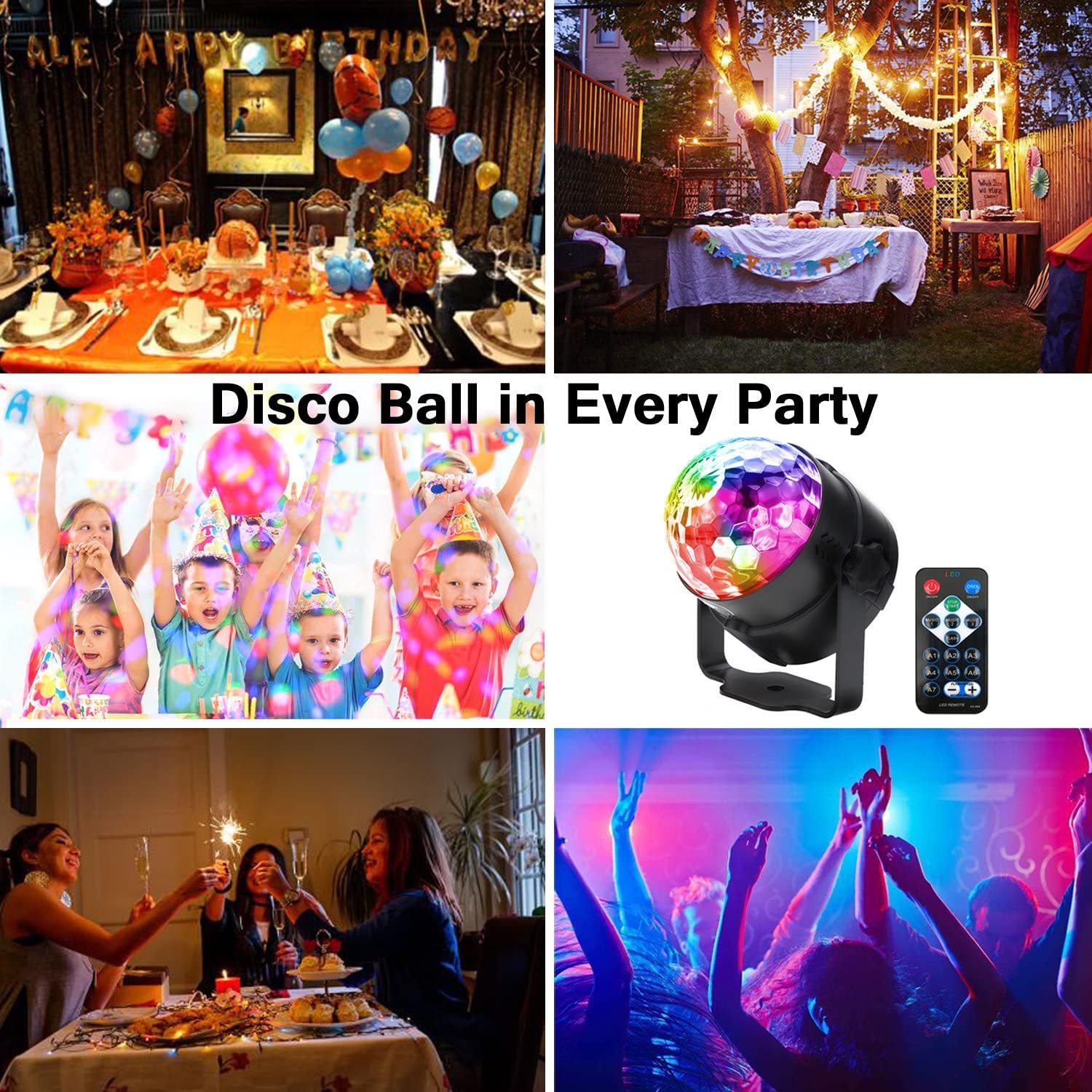 Urtronix Disco Ball Light LED Party Light RGB Stage Lights for DJ, Karaoke, Wedding, Club