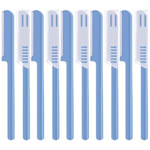 women's facial razor eyebrow shaver razor brow shaper eyebrow trimmer dermaplaner shaping tool with cover (blue)