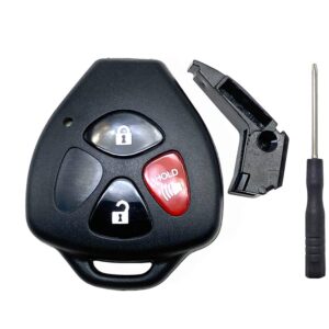 Cutting Not Required - 3 Buttons Replacement Key Fob Case Shell Fits for Toyota Scion TC RAV4 2008-2013 Avalon / 2007-2011 Camry / 2008-2013 Corolla / 2009-2014 Venza Key Cover