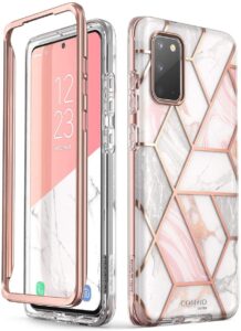 i-blason cosmo series case for samsung galaxy s20 5g (2020 release), slim stylish protective bumper case without built-in screen protector, marble, 6.2''