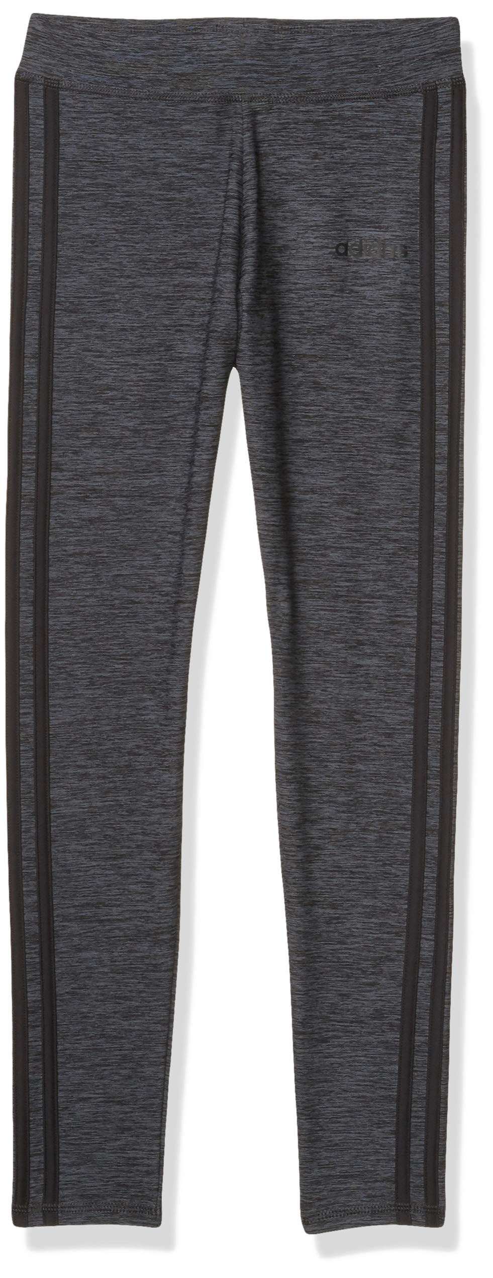 adidas Kids Girls' Performance Tight Three Stripe Leggings - L - Gray/Black